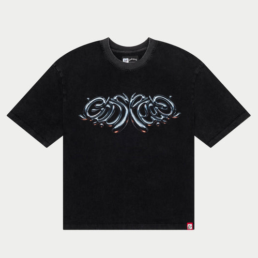 Godspeed - Mercury Logo T-Shirt - Black Wash — front view