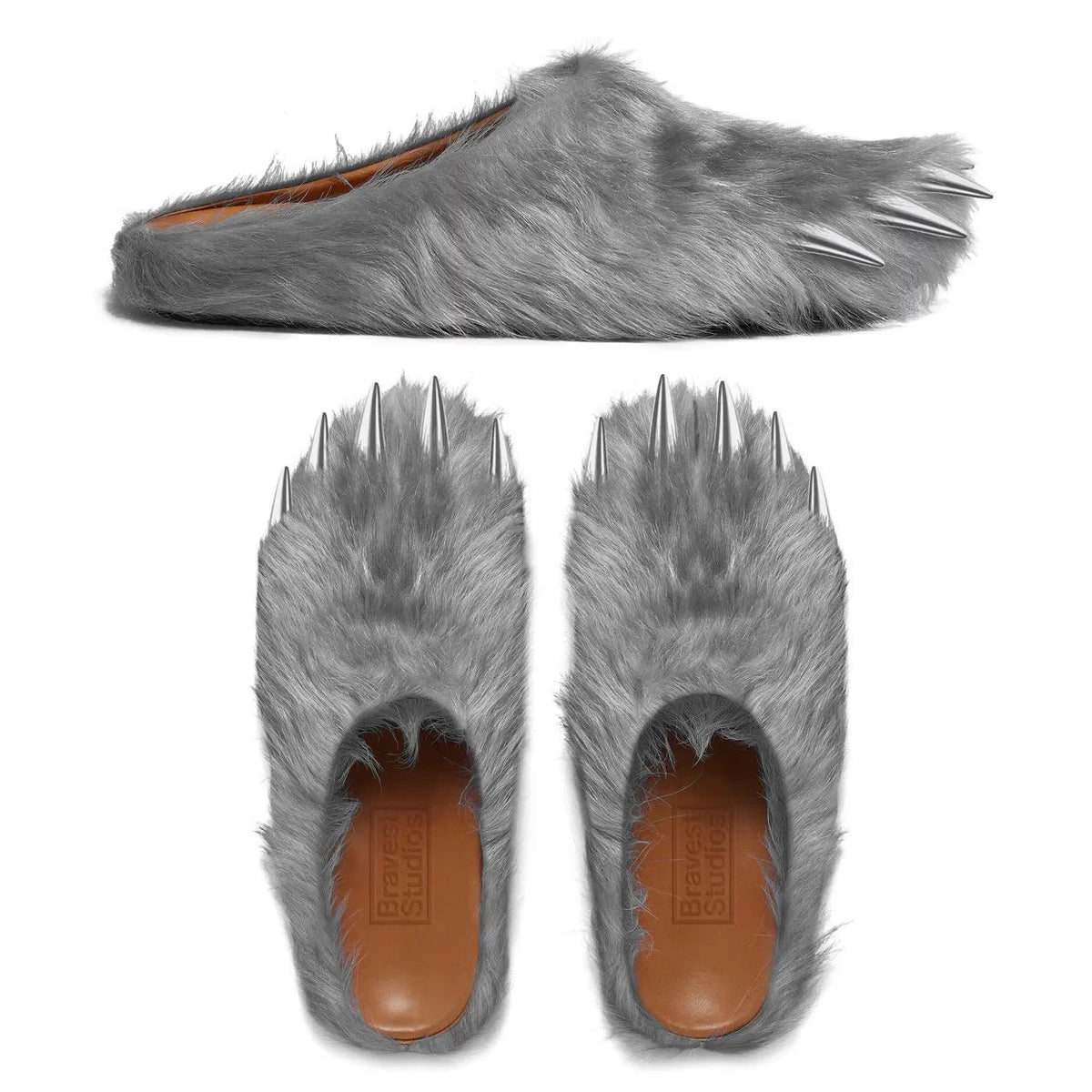 Bravest Studios - Bear Claw Mules - Grey — front view