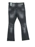 Anom Obscura Stacked Fit in Black Wash denim — front view