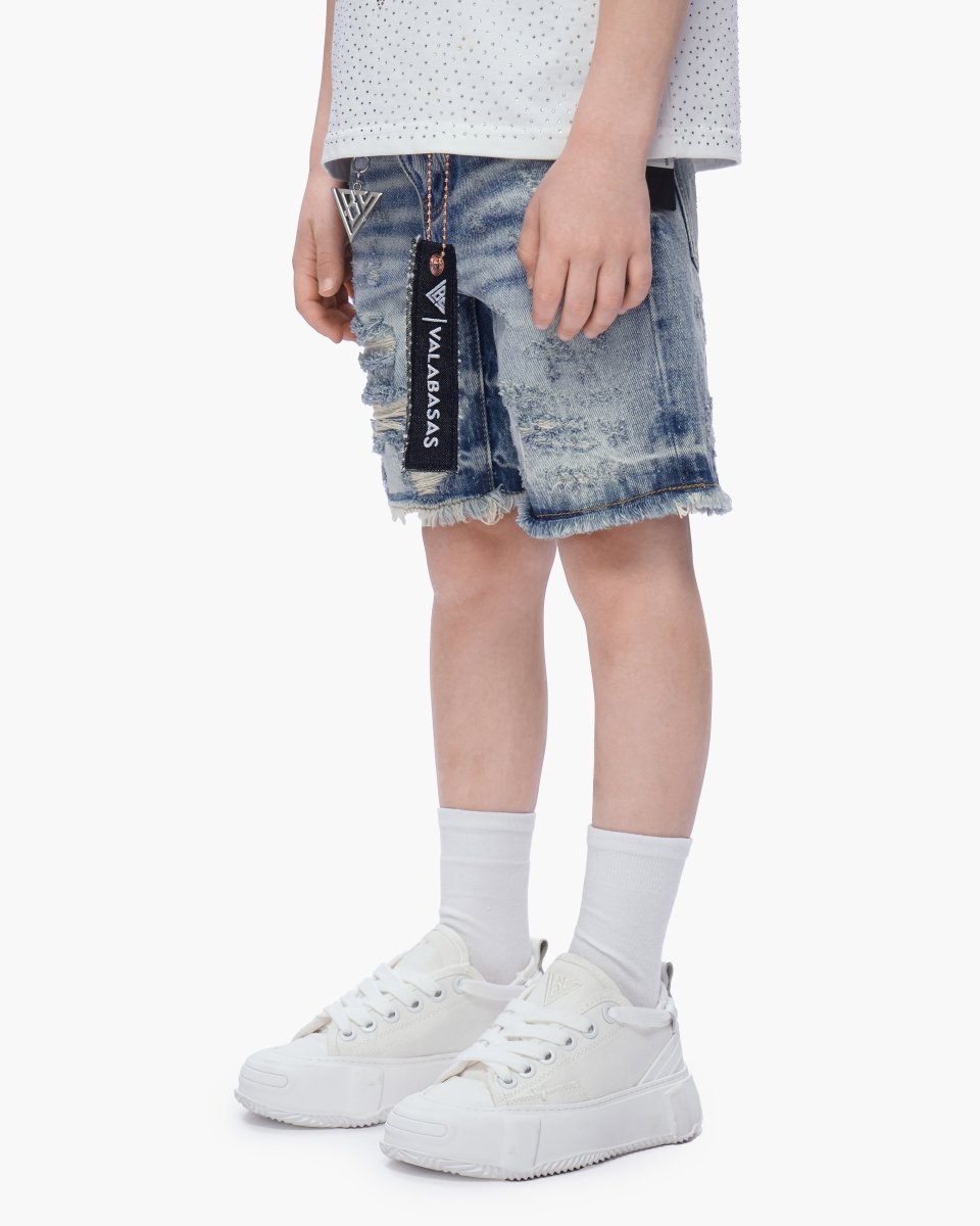 Valabasas - Kids Clipped Jorts - Blue Washed