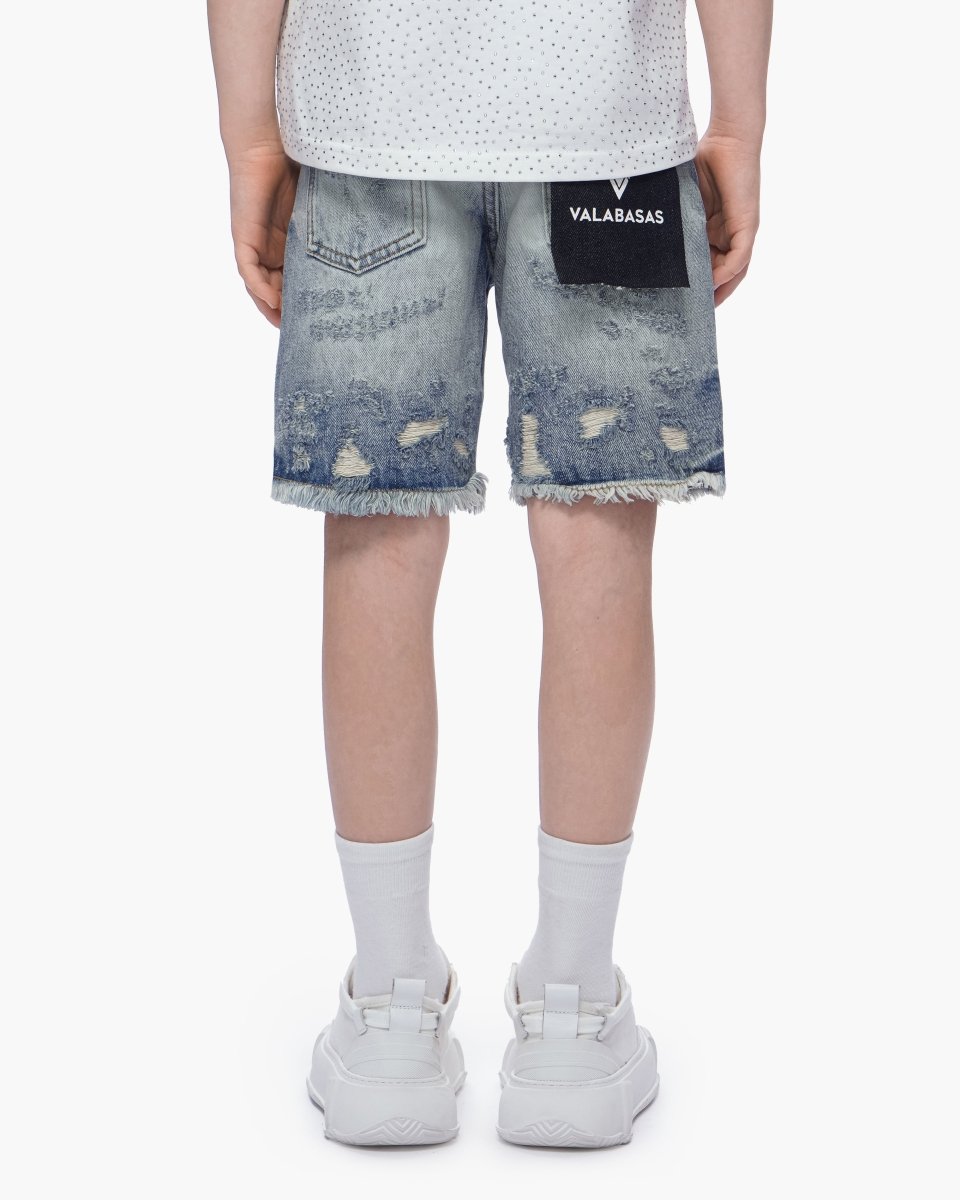 Valabasas - Kids Clipped Jorts - Blue Washed