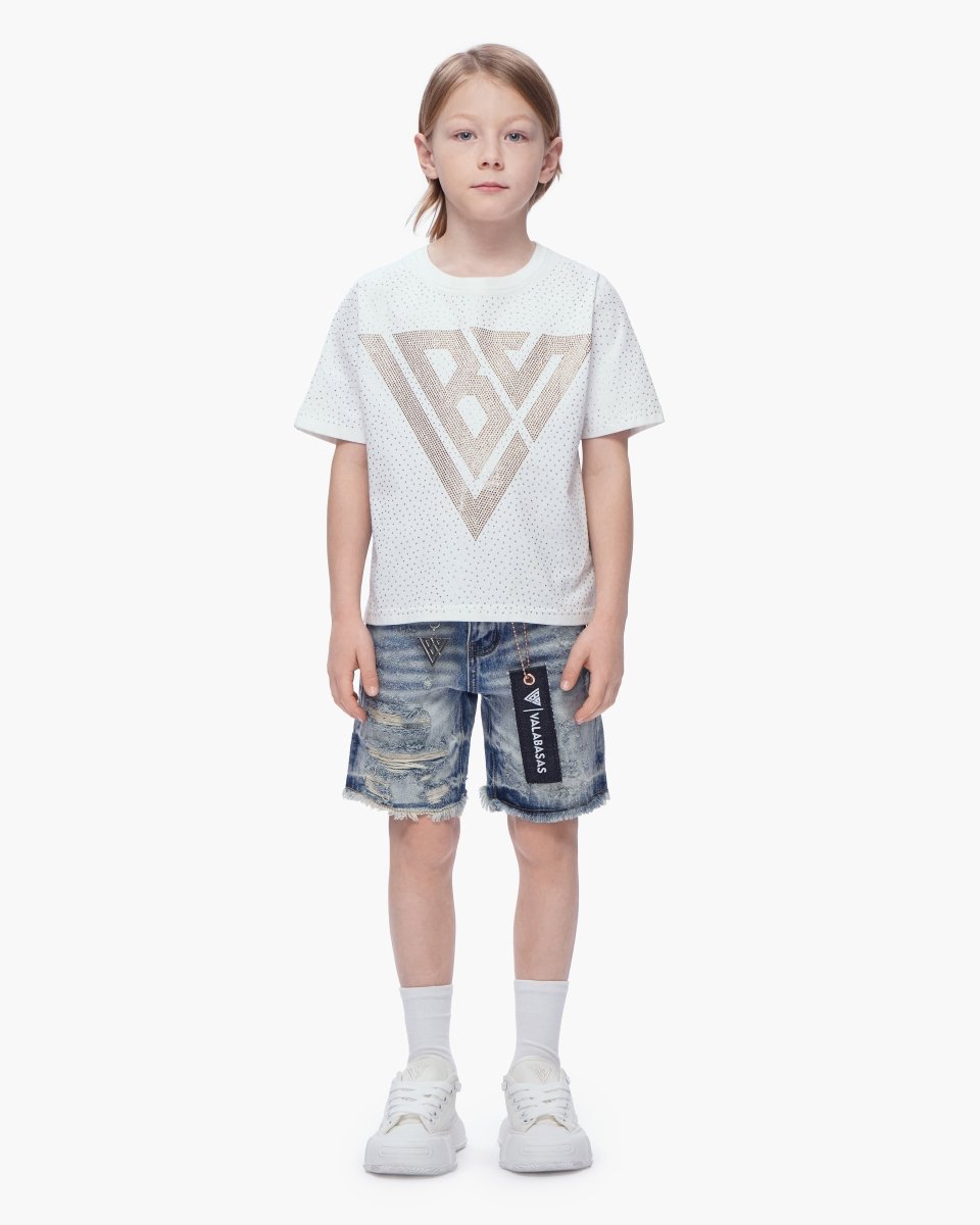 Valabasas - Kids Clipped Jorts - Blue Washed