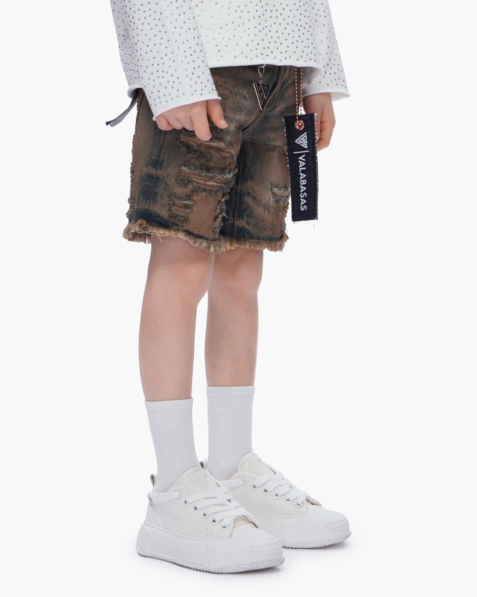 Valabasas - Kids Clipped Jorts - Dirty Vintage Blue