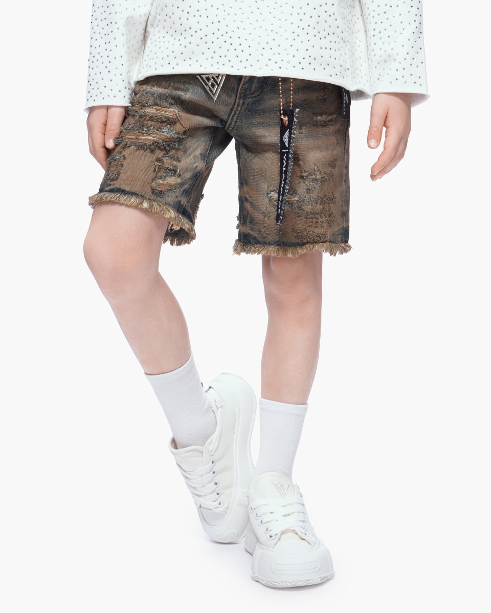 Valabasas - Kids Clipped Jorts - Dirty Vintage Blue