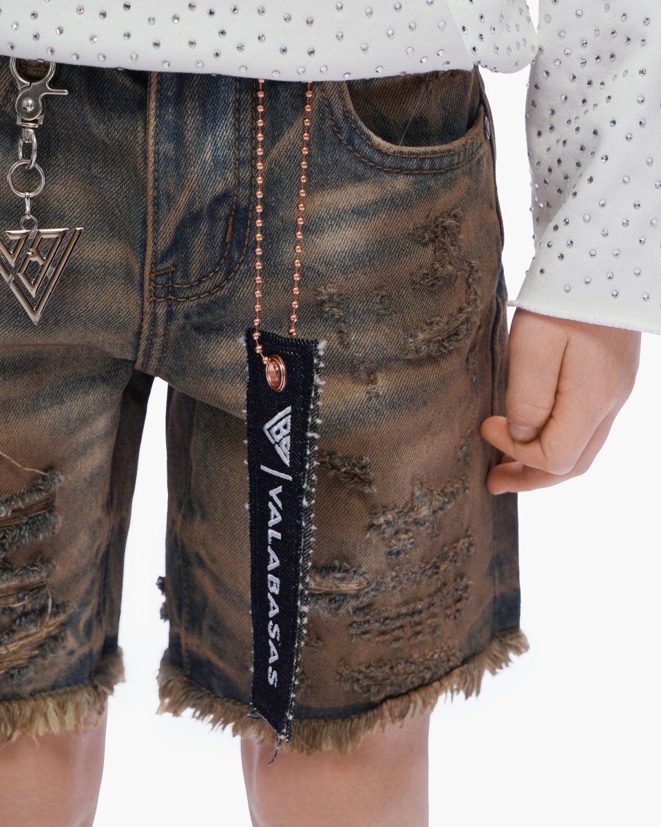 Valabasas - Kids Clipped Jorts - Dirty Vintage Blue