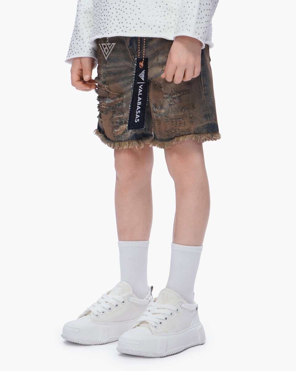Valabasas - Kids Clipped Jorts - Dirty Vintage Blue