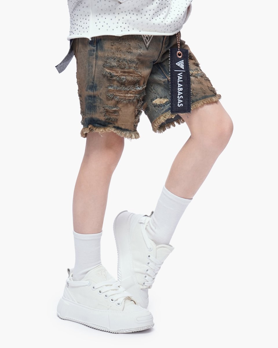 Valabasas - Kids Clipped Jorts - Dirty Vintage Blue