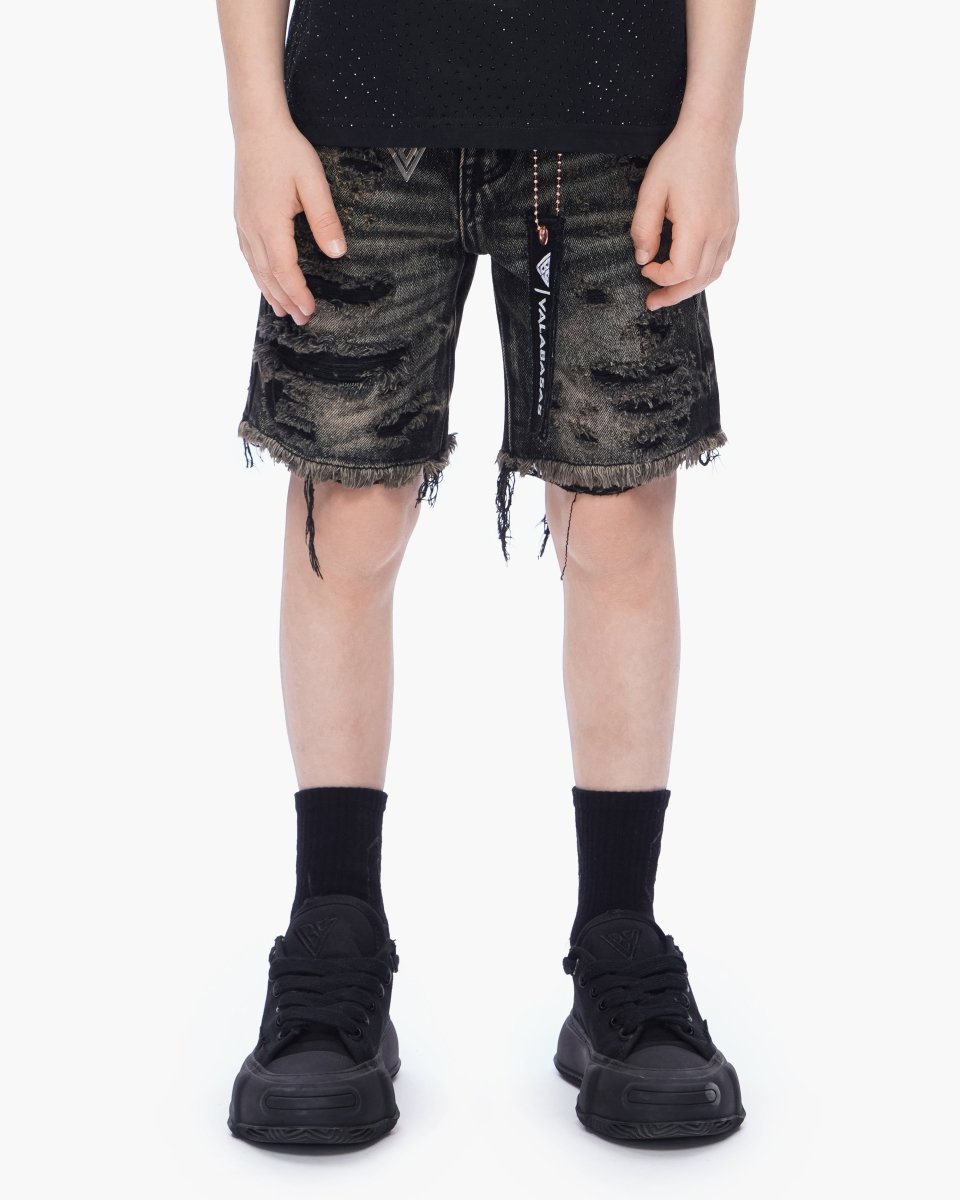 Valabasas - Kids Clipped Jorts - Grey Washed