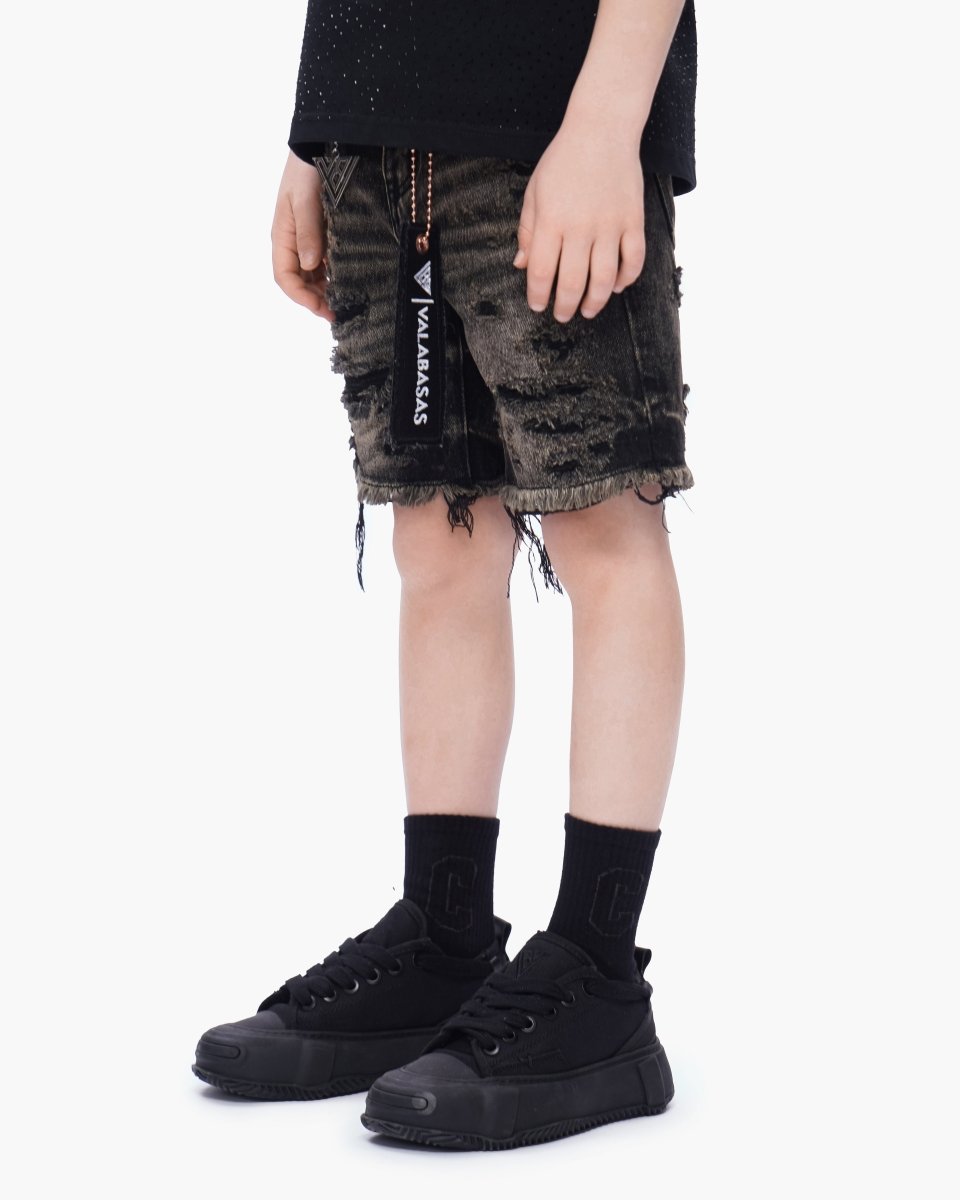 Valabasas - Kids Clipped Jorts - Grey Washed