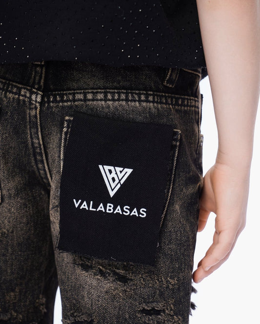 Valabasas - Kids Clipped Jorts - Grey Washed