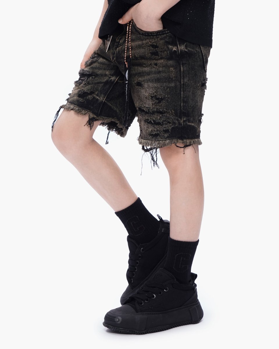 Valabasas - Kids Clipped Jorts - Grey Washed
