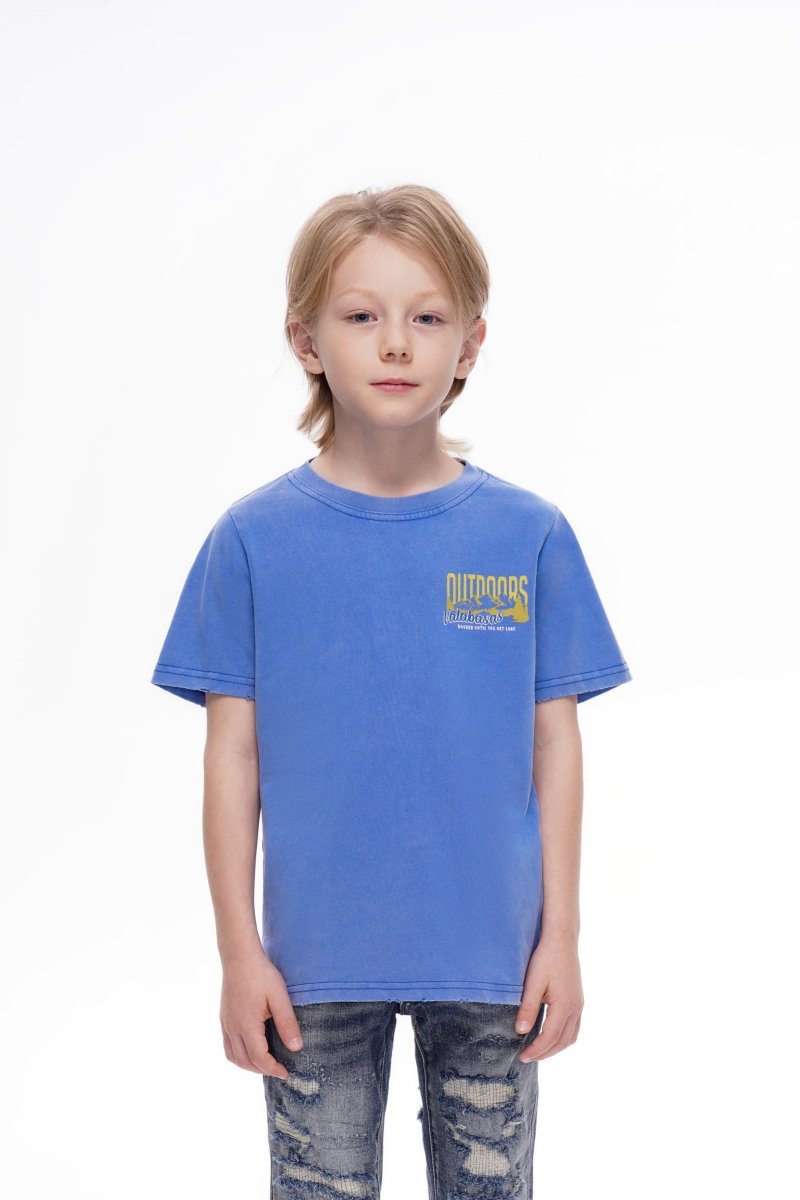 Valabasas - Kids The Outdoors Vintage Blue Tee - Vintage Blue