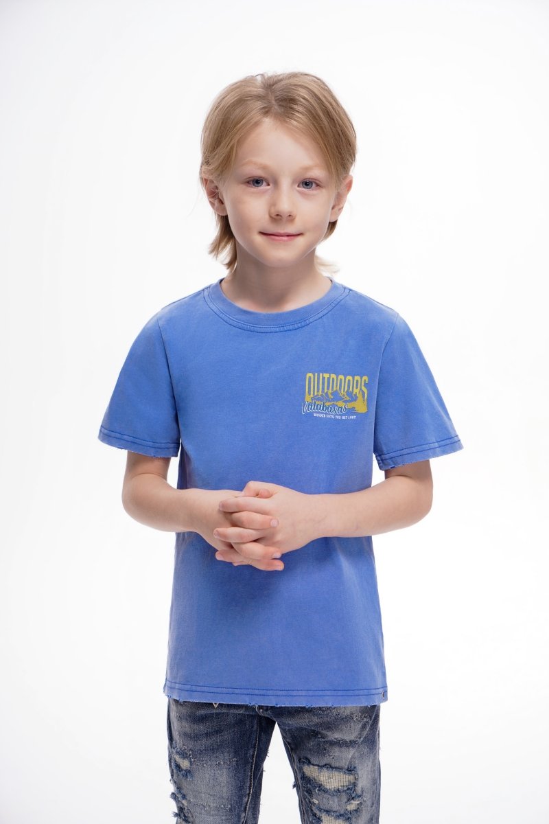 Valabasas - Kids The Outdoors Vintage Blue Tee - Vintage Blue