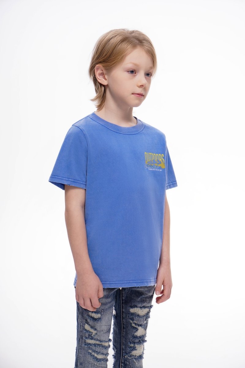 Valabasas - Kids The Outdoors Vintage Blue Tee - Vintage Blue