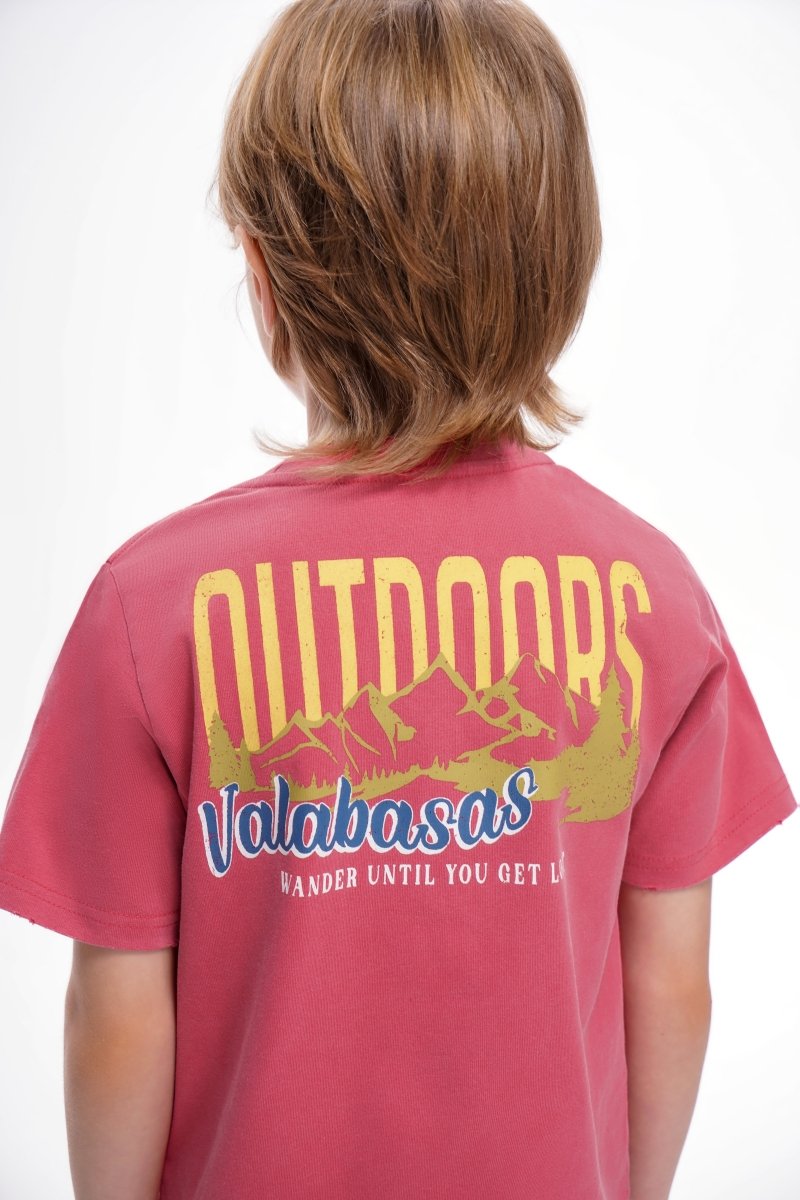 Valabasas - Kids The Outdoors Vintage Red Tee - Vintage Red