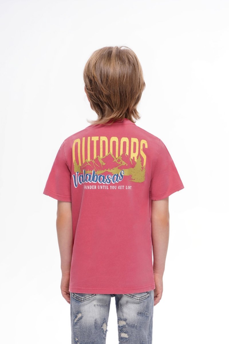Valabasas - Kids The Outdoors Vintage Red Tee - Vintage Red