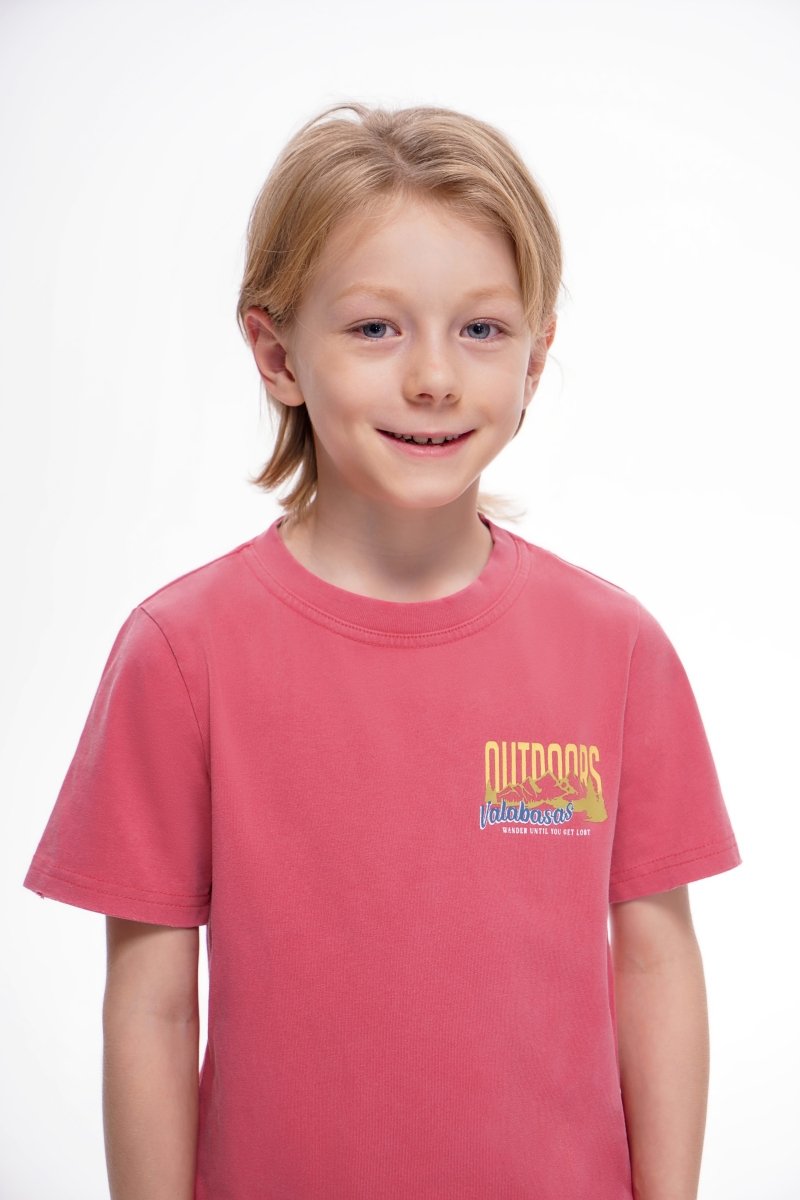 Valabasas - Kids The Outdoors Vintage Red Tee - Vintage Red