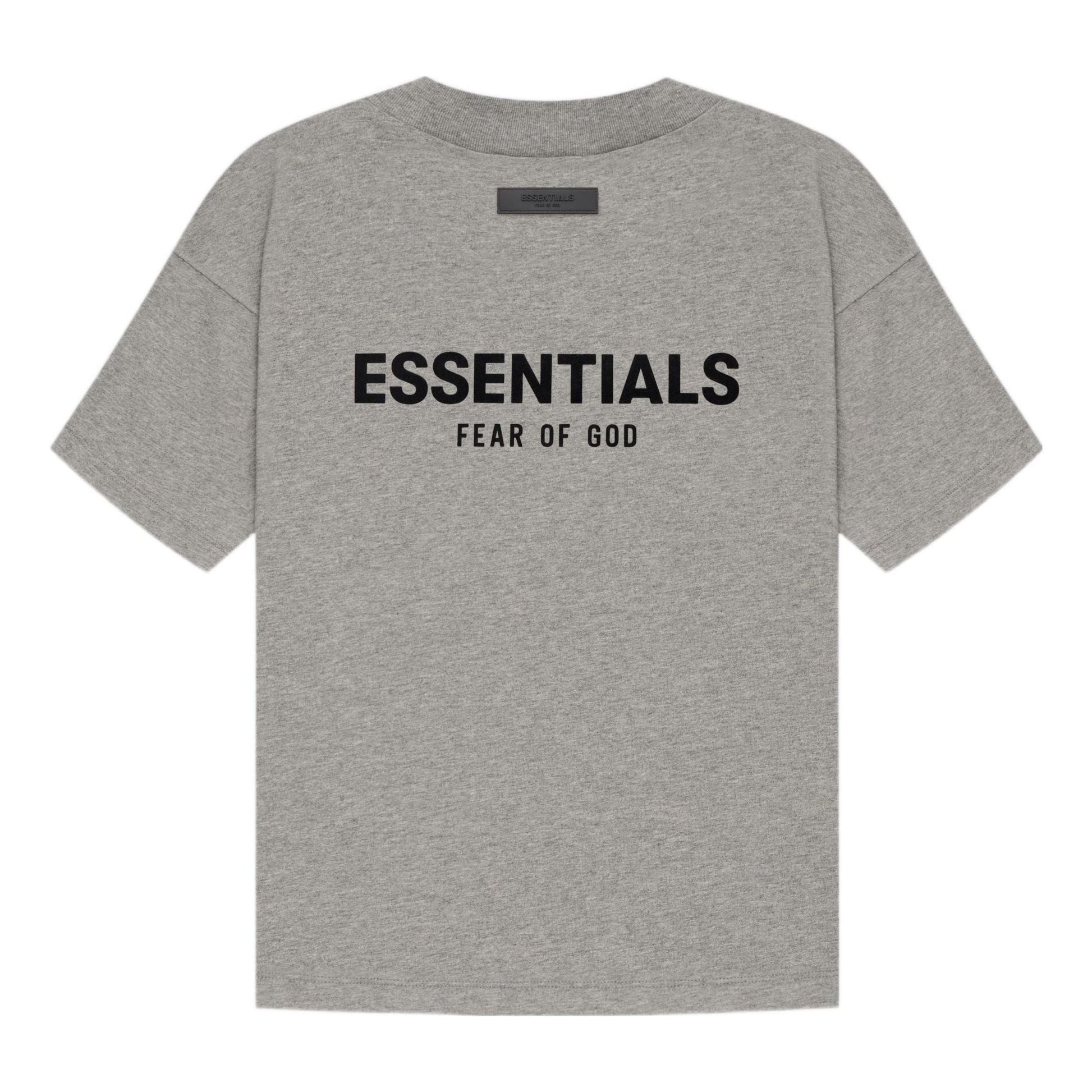 Fear of God Essentials SS22 Tee - Dark Oatmeal — Jerry Lorenzo Essentials heavyweight basic, short-sleeve cotton tee, front view