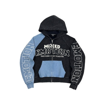 Mixed Emotion - Split Decision Hoodie - Blue — front view