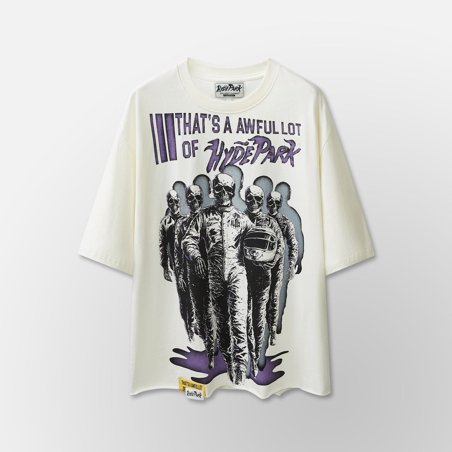 Hyde Park Cough Syrup Moto Racer Team Tee - White — front view