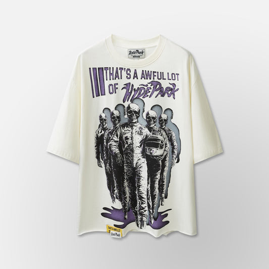 Hyde Park Cough Syrup Moto Racer Team Tee - White — front view