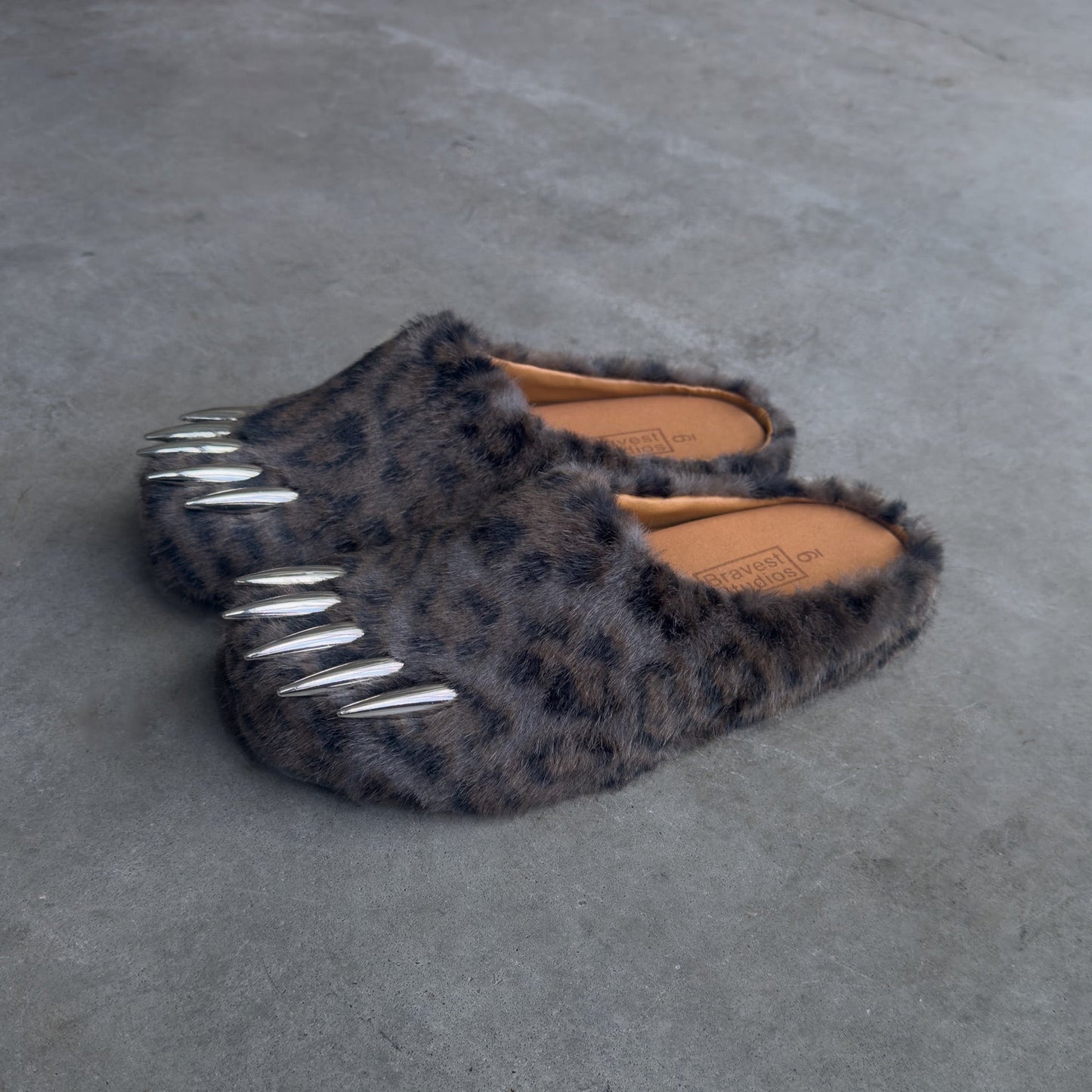 Bravest Studios - Claw Mules - Dark Leopard — front view