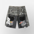 Hyde Park Upcycle Jorts - Camo x Denim - Black — front view