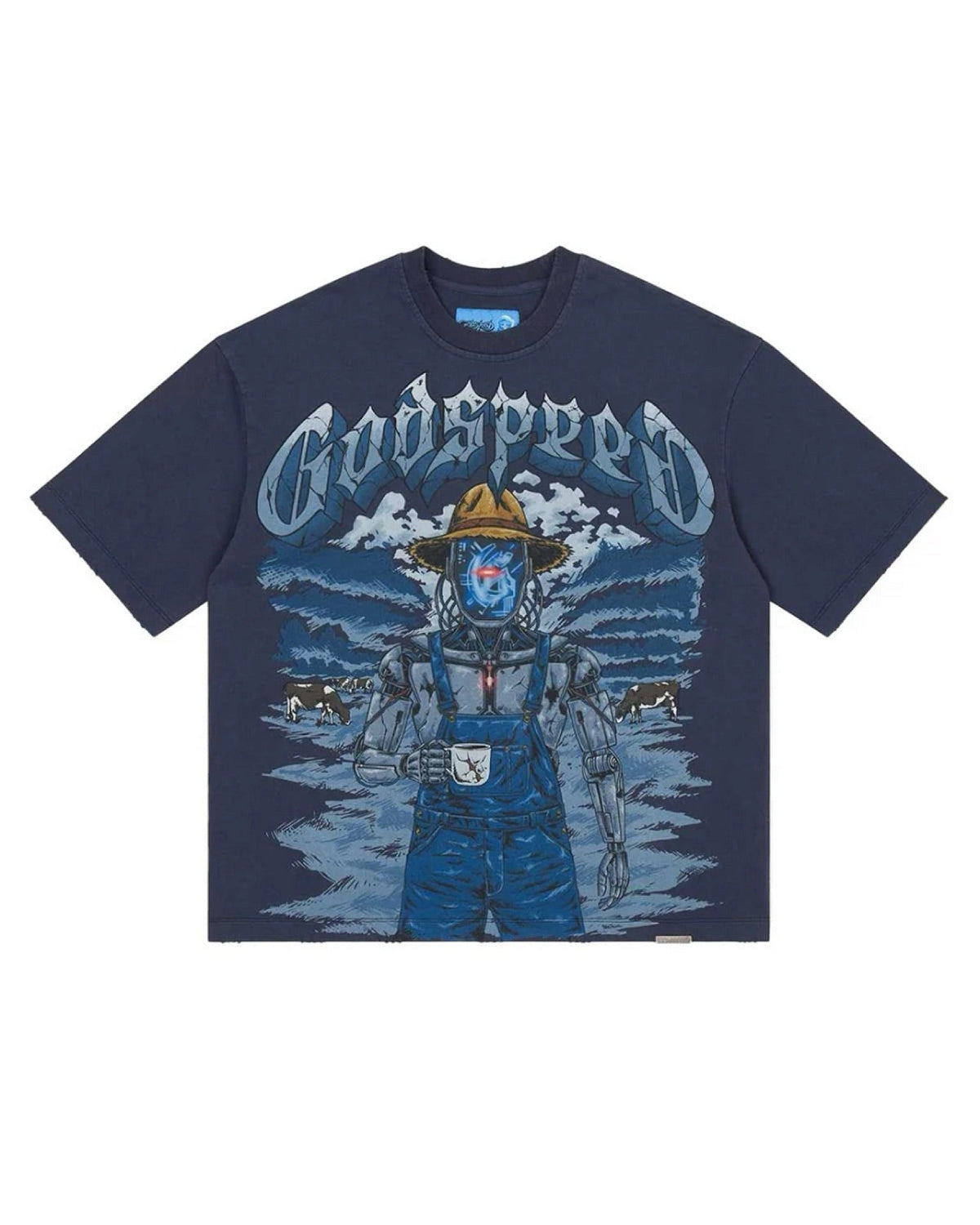 Godspeed - Aura Farm II Tee - Navy — front view