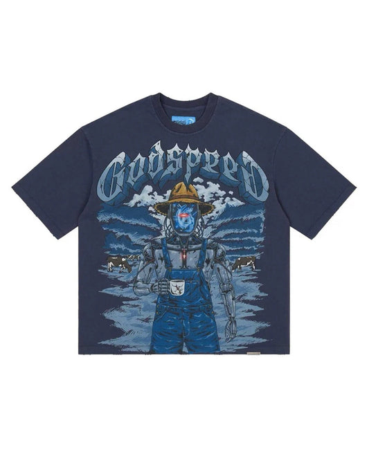 Godspeed - Aura Farm II Tee - Navy — front view