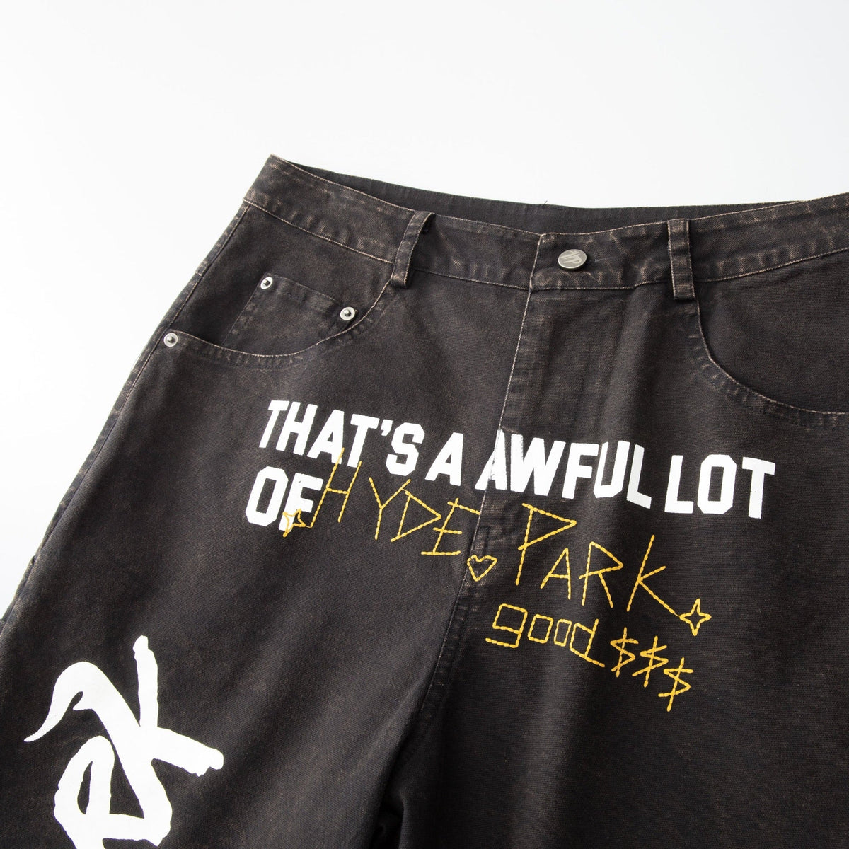 Hyde Park Carpenter Work Short ALOCS - Black — close-up detail