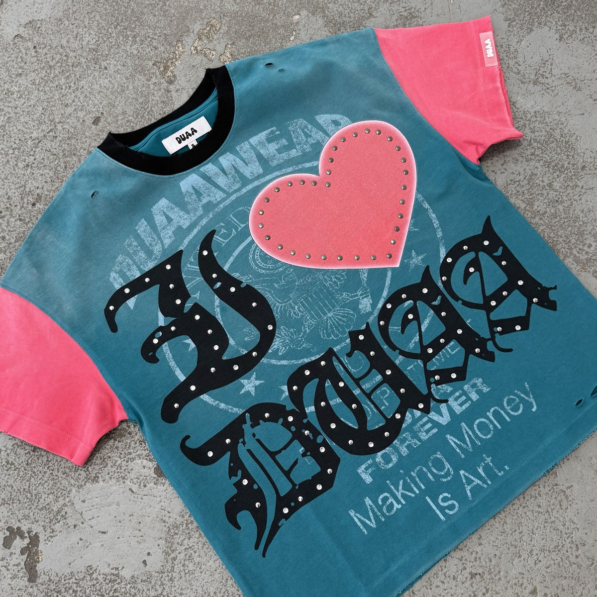 Duaa - Care Tee - Teal — front view