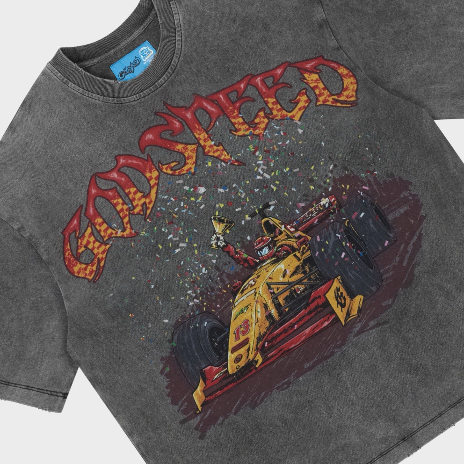 Godspeed - F1 Dreams Tee - Grey Wash — front view