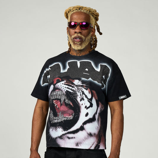 Duaa - Grill Tiger Tee - Black — front view