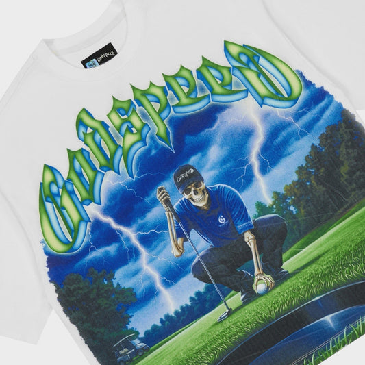 Godspeed - No Mulligans Tee - White — front view
