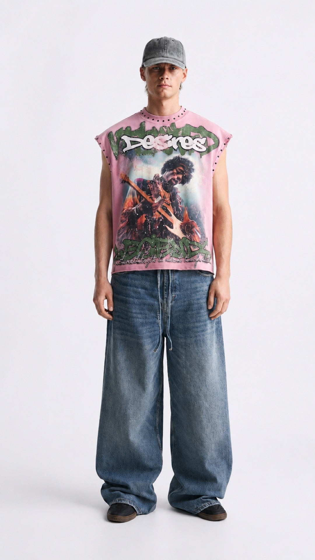 Vtilted - "Rolling Loud" Tee - Pink Wash — front view