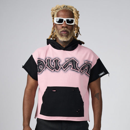 Duaa - Sky Cropped Hoodie - Pink — front view