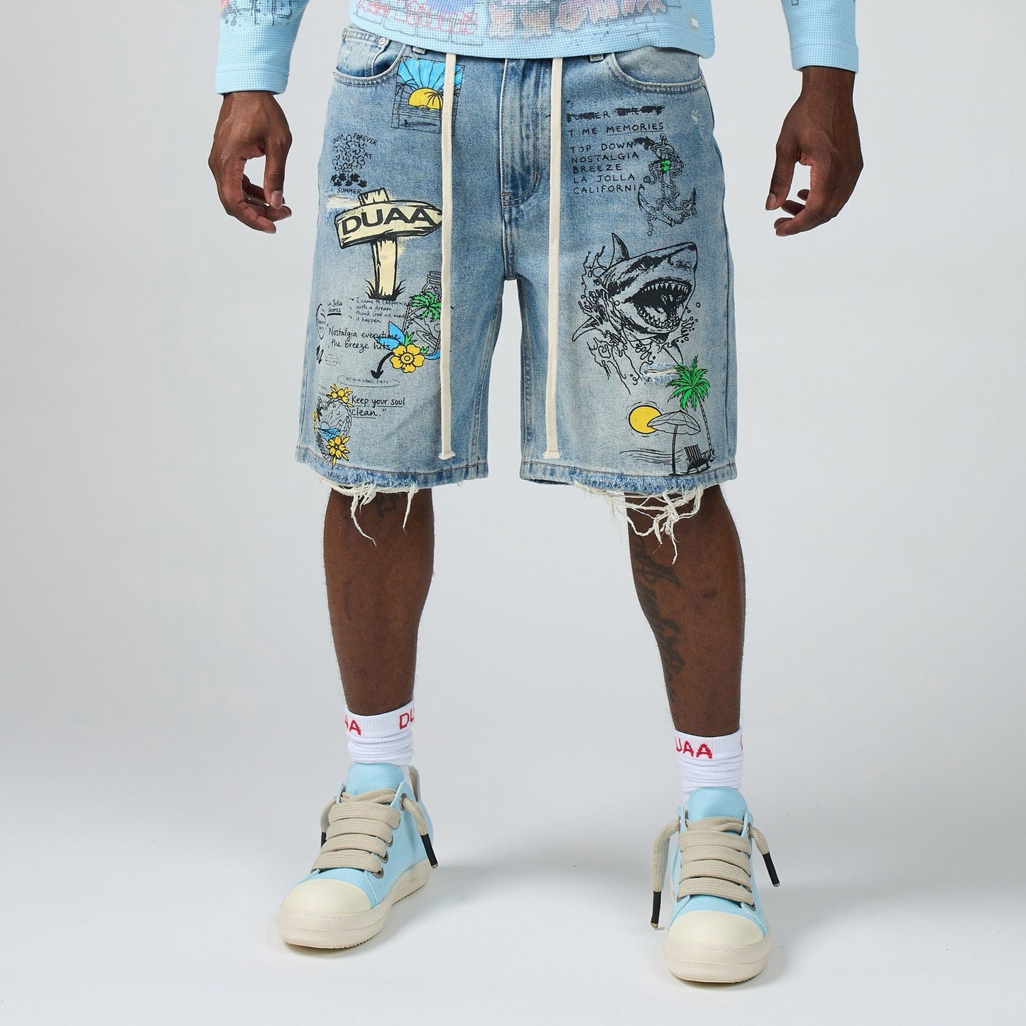 Duaa - Surf Shorts - Blue — front view