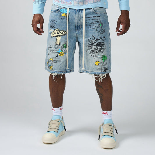 Duaa - Surf Shorts - Blue — front view