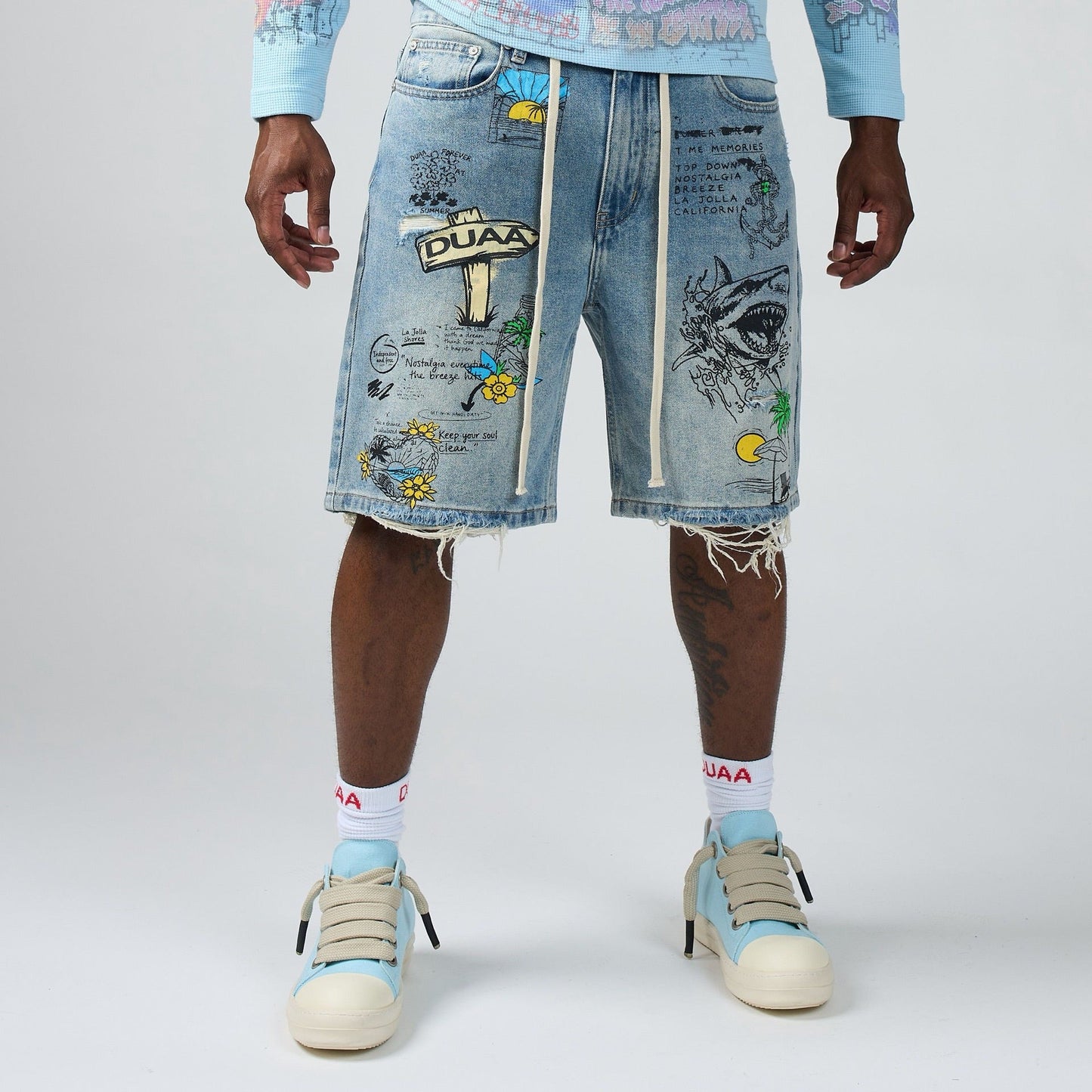 Duaa - Surf Shorts - Blue — front view