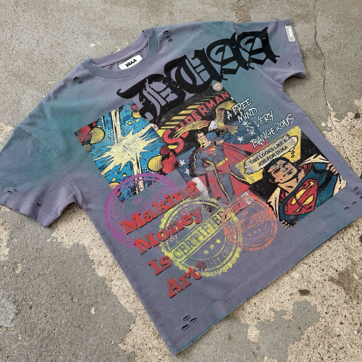 Duaa - Toon Tee - Grey — front view
