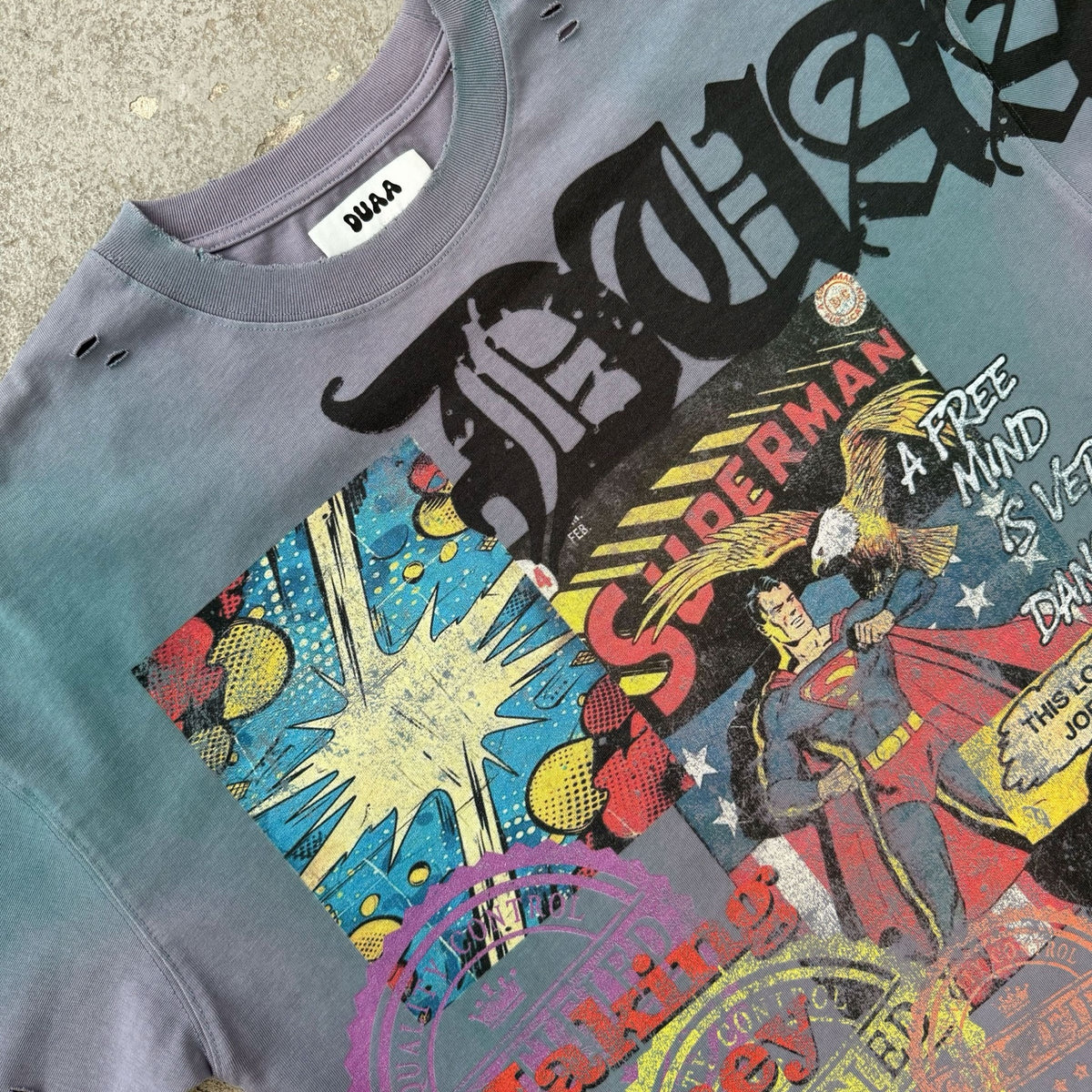 Duaa - Toon Tee - Grey — front view