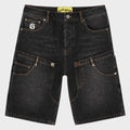 Godspeed - Twin Panel Denim Shorts - Black — front view