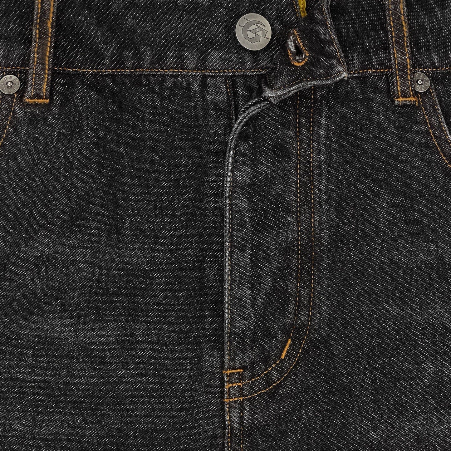 Godspeed - Twin Panel Denim Shorts - Black — front view