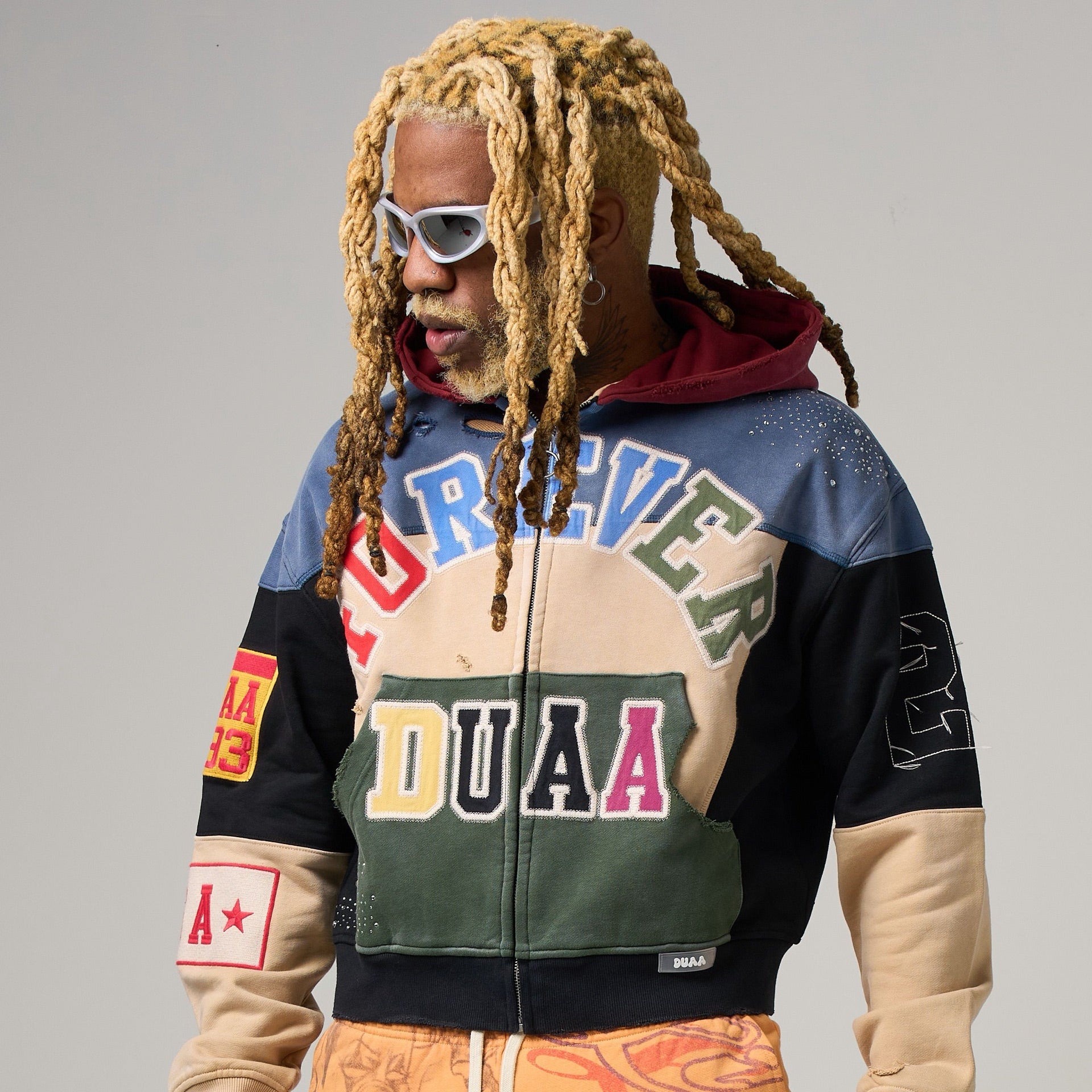 Duaa - College Hoodie - Washed — front view