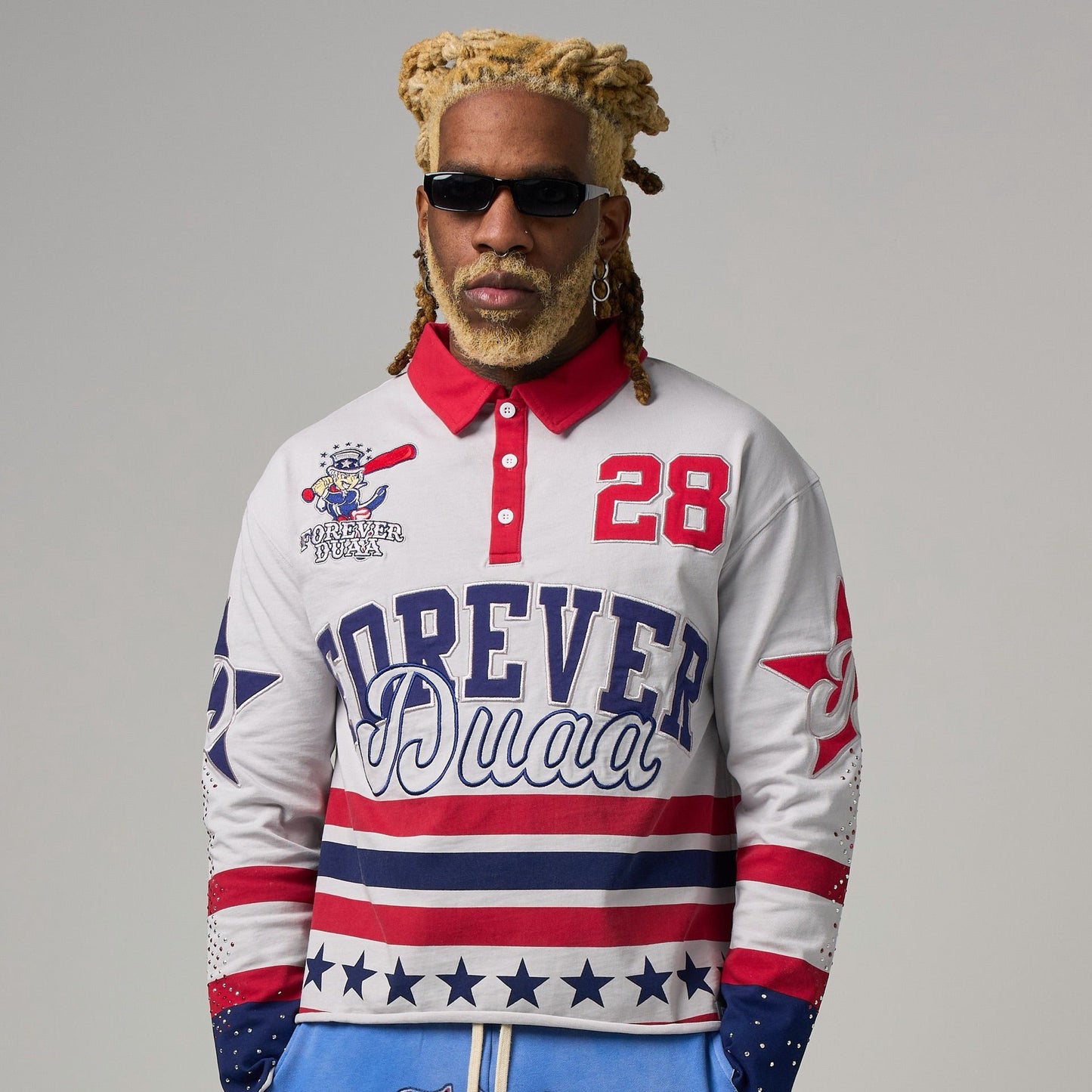 Duaa - Patriot Long Sleeve - Blue — front view