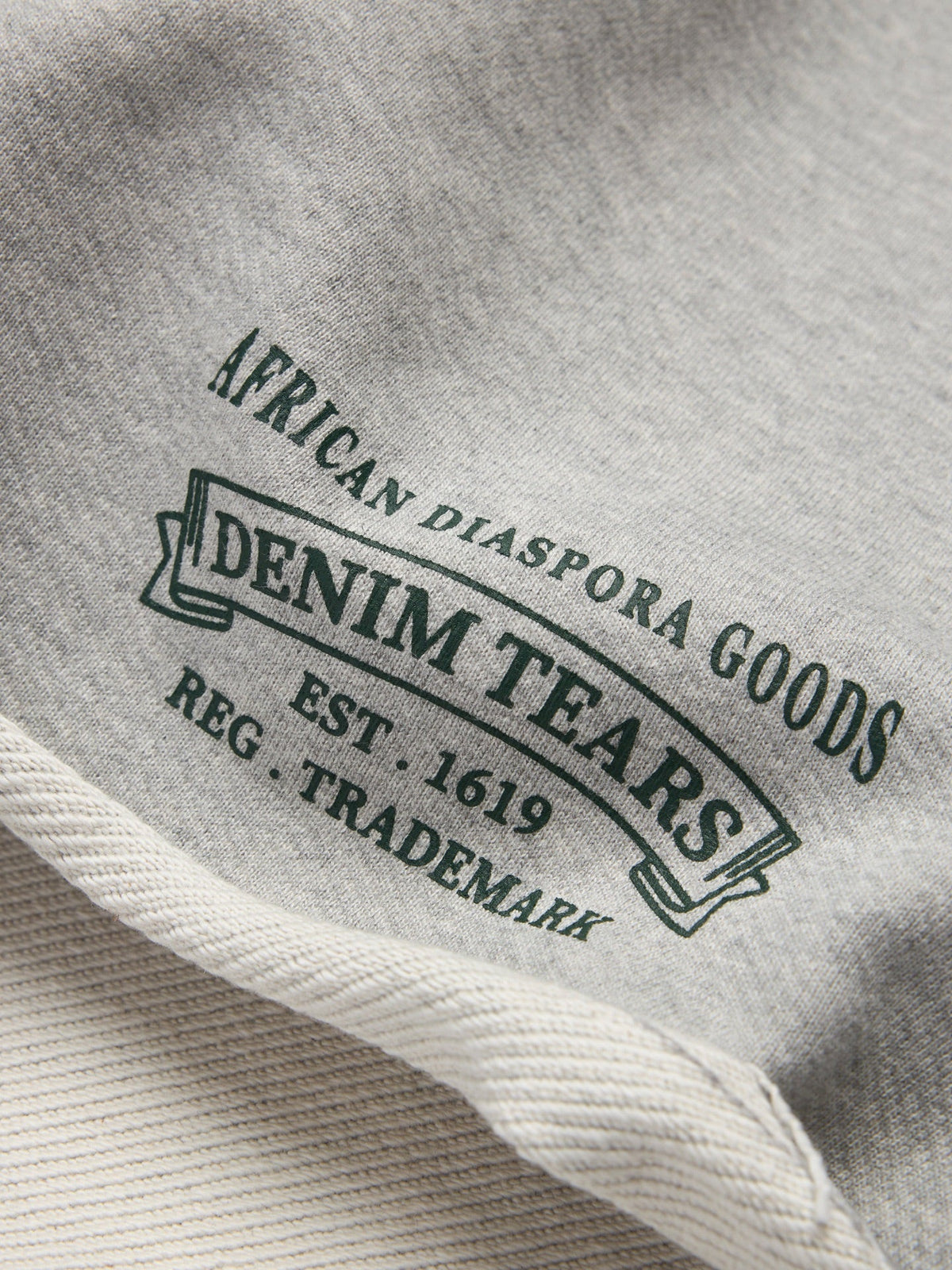 Denim Tears - ADG Sweatshort - Grey/White — front view