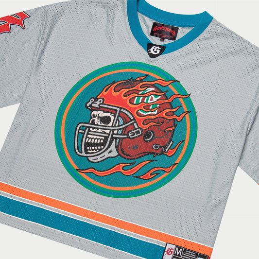 Godspeed - First Down Jersey (Grey/Blue/Orange) NYC — front view