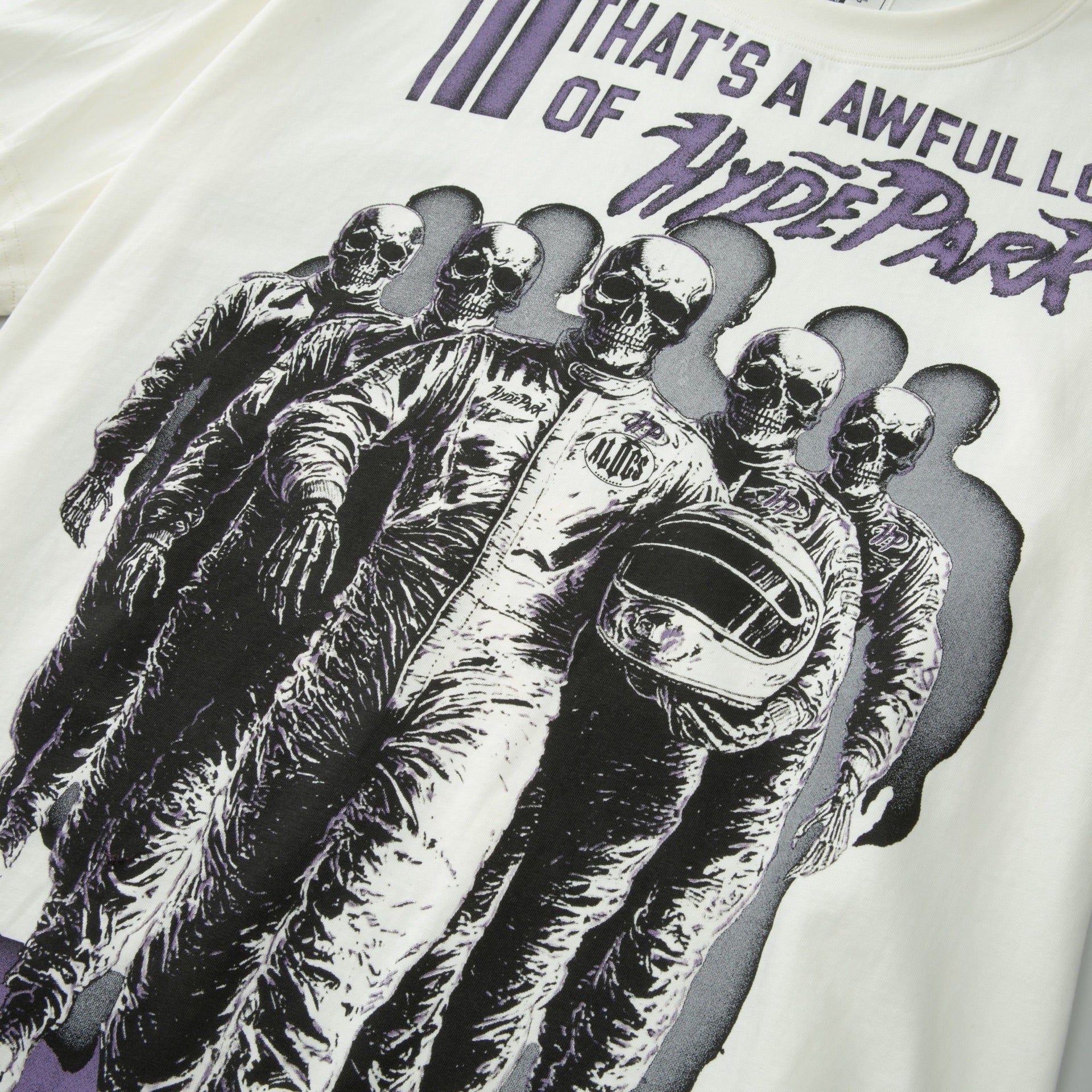 Hyde Park Cough Syrup Moto Racer Team Tee - White — front view