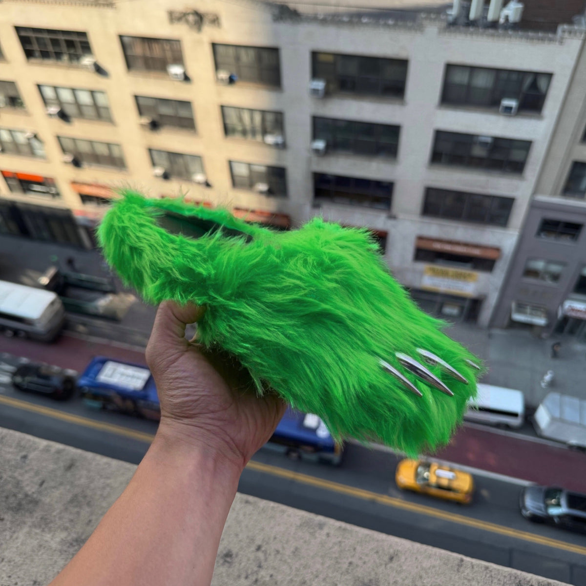 Bravest Studios - Bear Claw Mules - Neon Green — front view