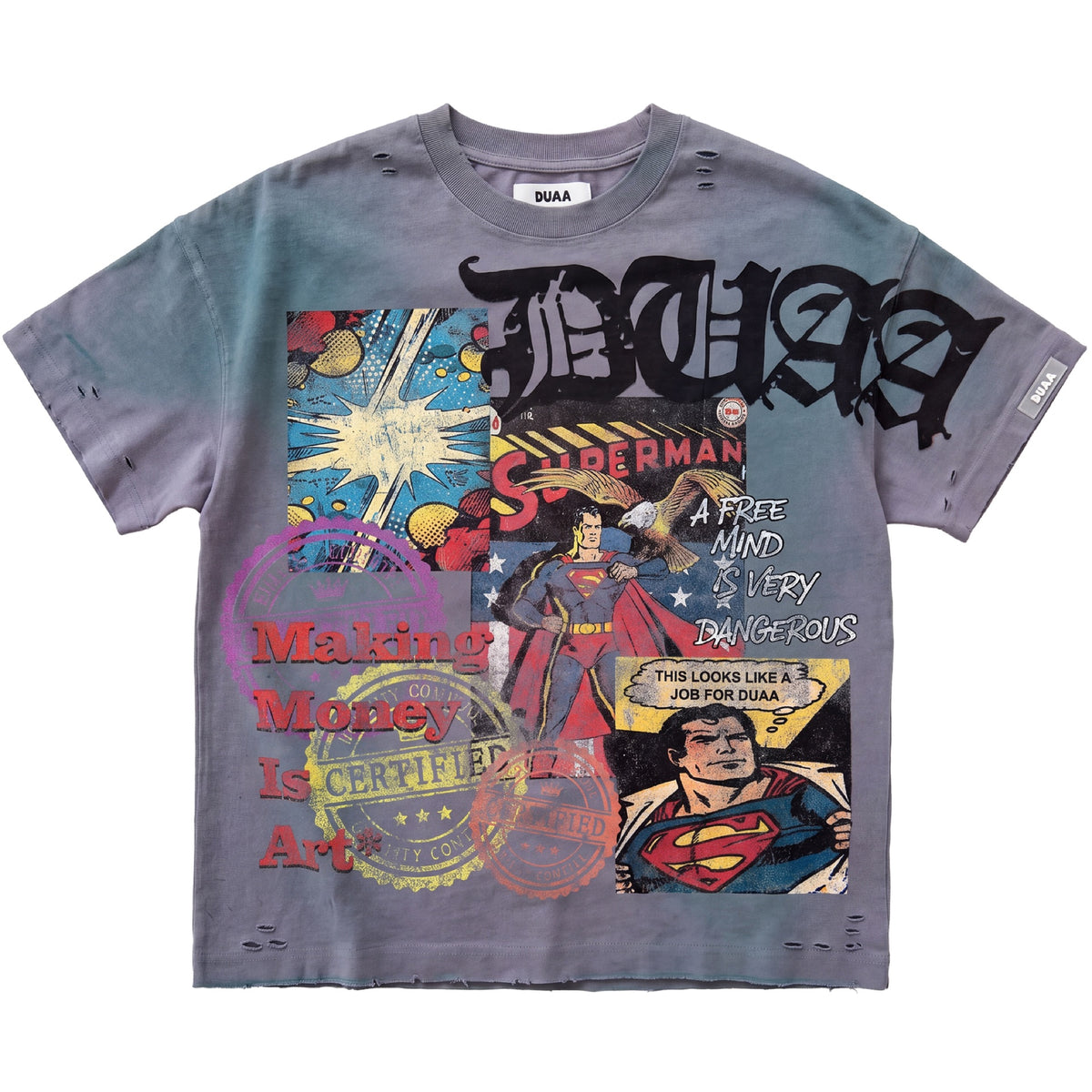 Duaa - Toon Tee - Grey — front view